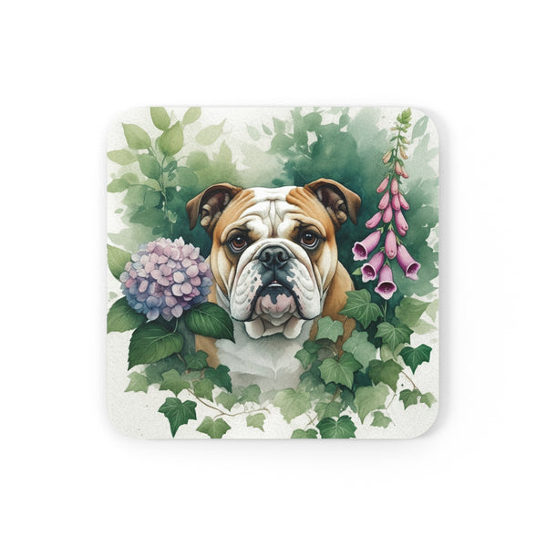 English Bulldog Watercolor Garden Peek Drink Coaster | Premium Dog Prints | Tritan