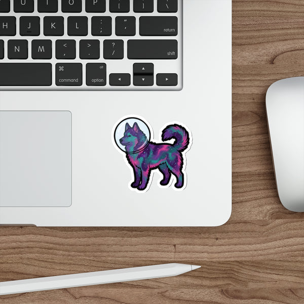 Cosmic Siberian Husky Sticker | Tritan — Lifestyle View