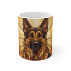 German Shepherd Low Poly Warm Jewel Ceramic Mug 11oz | Dog Lover Gift