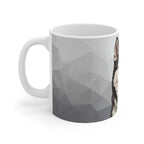 Siberian Husky Low Poly Monochrome Gold Ceramic Mug 11oz | Dog Lover Gift
