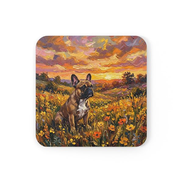 French Bulldog Acrylic Gallery Print Sunset Prairie Drink Coaster | Premium Dog Prints | Tritan