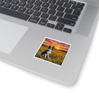 Border Collie Acrylic Gallery Print Sunset Prairie Kiss-Cut Stickers | Dog Lover Gift — view 11 of 12