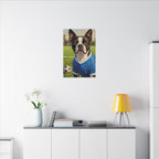 Boston Terrier Oil Painting Soccer Portrait Canvas Wall Art - Dog Lover Gift, Pet Decor, Sports Fan Home Art