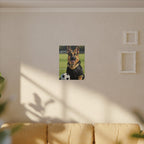 German Shepherd Oil Painting Soccer Portrait Canvas Wall Art Decor, Dog Lover Gift, Pet Owner Present, GSD Art Print