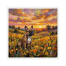 French Bulldog Acrylic Sunset Prairie Kiss-Cut Stickers | Premium Dog Art | Tritan