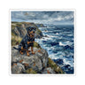 Rottweiler Acrylic Coastal Cliffside Kiss-Cut Stickers | Premium Dog Art | Tritan
