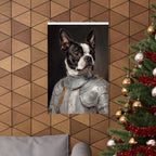 Boston Terrier Medieval Knight Portrait Matte Poster, Regal Dog Art Print, Boston Terrier Lover Gift, Wall Art