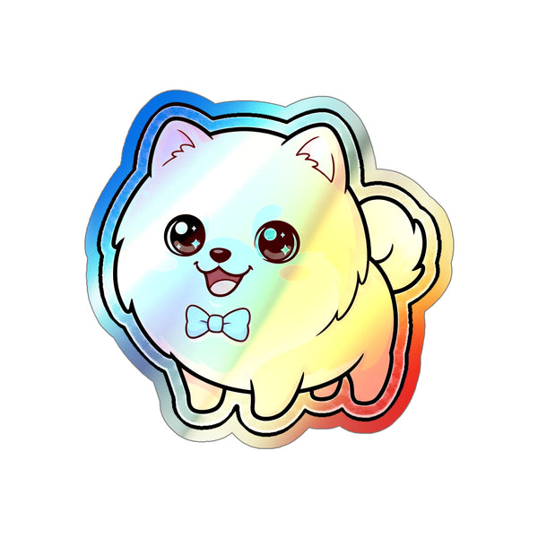 Chibi Pomeranian Holo Sticker | Tritan