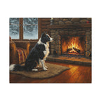 Border Collie Canvas Wall Art, Dog Lover Gift, Pet Portrait Print, Acrylic Painting Style, Animal Home Decor