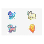 Retro Y2K Holographic Sticker Sheet, 4 Retro 90s Dog Stickers | Tritan