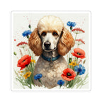 Poodle Watercolor Wildflower Field Kiss-Cut Stickers | Premium Dog Prints | Tritan — view 3 of 12