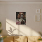 Cavalier King Charles Spaniel Medieval Knight Portrait Canvas Wall Art, Regal Dog Painting, Stretched Canvas