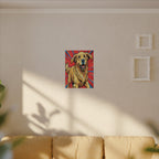 Golden Retriever Comic Pop Art Canvas - Dynamic Dog Print with Retro Halftone Style