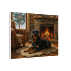 Rottweiler Painting Canvas Wall Art, Dog Lover Gift, Pet Portrait, Acrylic Original Style Print, Home Decor, Stretched Canvas