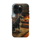 Acrylic Miniature Schnauzer - Winter Hearth | Tough Phone Case