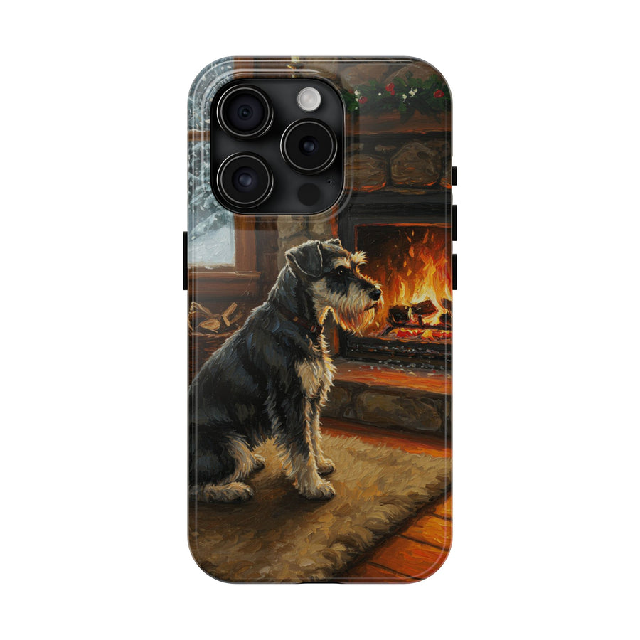 Acrylic Miniature Schnauzer - Winter Hearth | Tough Phone Case