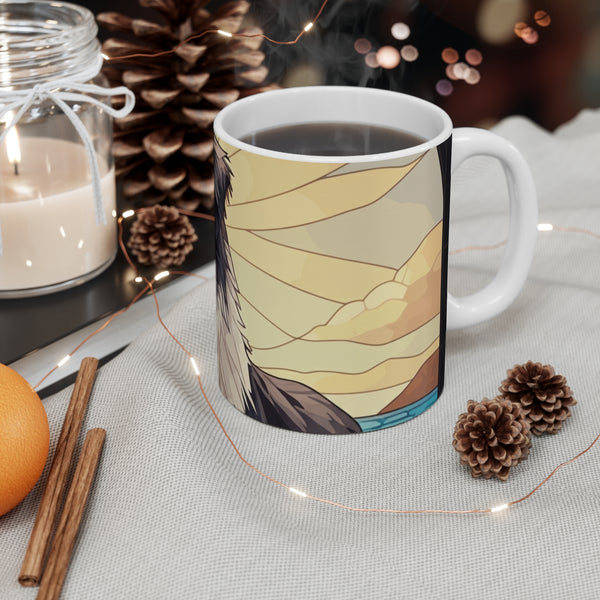 Australian Shepherd Acrylic Gallery Print Beach Coffee Mug | Premium Dog Prints | Tritan — Lifestyle View
