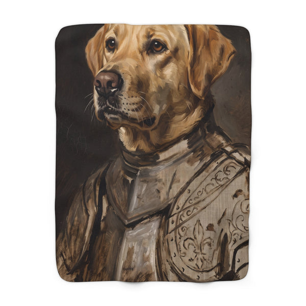 Labrador Retriever Medieval Knight Portrait Regal Throw Blanket | Premium Dog Art | Tritan