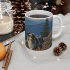 Acrylic Australian Shepherd - Mountain Overlook | Ceramic Mug 11oz
