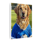 Golden Retriever Oil Painting Soccer Portrait Canvas Wall Art - Dog Lover Gift, Pet Decor for Home, Premium Stretched Canvas Print