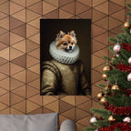 Pomeranian Renaissance Royal Portrait Matte Poster, Regal Dog Art Print, Pomeranian Lover Gift, Wall Art