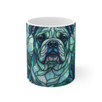English Bulldog Stained Glass Cool Jewel Ceramic Mug 11oz | Dog Lover Gift