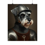 Miniature Schnauzer Medieval Knight Portrait Matte Poster, Regal Dog Art Print, Miniature Schnauzer Lover Gift, Wall Art