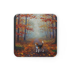 Acrylic Beagle - Autumn Woods | Cork Back Coaster
