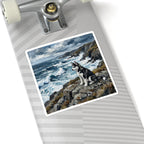 Siberian Husky Acrylic Gallery Print Coastal Cliffside Kiss-Cut Stickers | Premium Dog Prints | Tritan — view 9 of 12