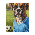 Boxer Dog Oil Painting Soccer Portrait Canvas Wall Art Decor Gift for Dog Lover