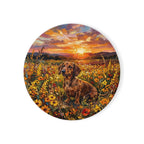 Dachshund Acrylic Gallery Print Sunset Prairie Drink Coaster | Premium Dog Prints | Tritan — primary view