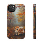 Acrylic Pomeranian - Autumn Woods | Tough Phone Case