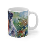 Australian Shepherd Watercolor Ceramic Coffee Mug 11oz, Soft Dog Painting, Australian Shepherd Lover Gift