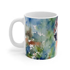Australian Shepherd Watercolor Ceramic Coffee Mug 11oz, Soft Dog Painting, Australian Shepherd Lover Gift