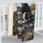 Siberian Husky Acrylic Gallery Print Coastal Cliffside Throw Blanket | Premium Dog Prints | Tritan — detail view