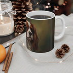 Dark Botanical Peony and Fern Ceramic Mug 11oz — Earthcore Collection