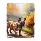 French Bulldog Watercolor Autumn Path Throw Blanket | Premium Dog Prints | Tritan — view 3 of 9