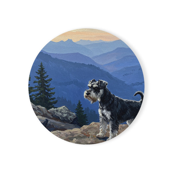 Acrylic Miniature Schnauzer - Mountain Overlook | Cork Back Coaster