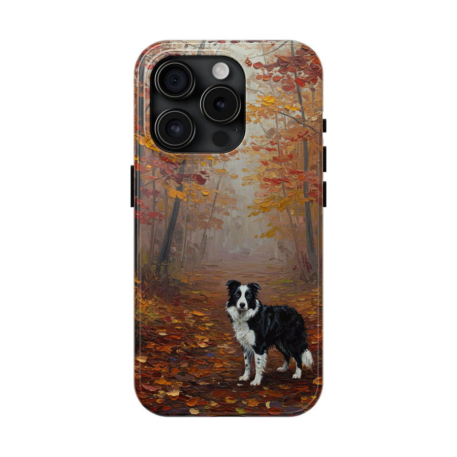 Acrylic Border Collie - Autumn Woods | Tough Phone Case
