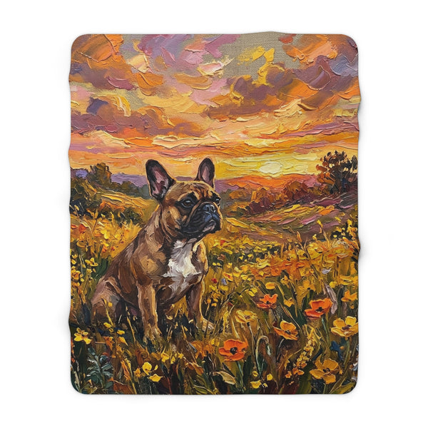 French Bulldog Acrylic Gallery Print Sunset Prairie Throw Blanket | Premium Dog Prints | Tritan