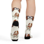Cavalier King Charles Spaniel Socks | Fun All Over Print Dog Socks | Cavalier Mom Gift | Cute Crew Socks for Dog Lovers | Stocking Stuffer