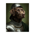 Labrador Retriever Medieval Knight Portrait Matte Poster, Regal Dog Art Print, Labrador Retriever Lover Gift, Wall Art