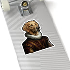 Golden Retriever Renaissance Royal Portrait Sticker, Dog Portrait Vinyl Decal, Kiss-Cut Sticker, Golden Retriever Lover Gift
