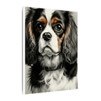 Cavalier King Charles Spaniel Charcoal Portrait Canvas Wall Art | Dog Lover Gift | Pet Memorial Decor