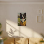 Border Collie Oil Painting Soccer Portrait Stretched Canvas Wall Art | Energetic Dog Lover Gift | Premium Pet Decor