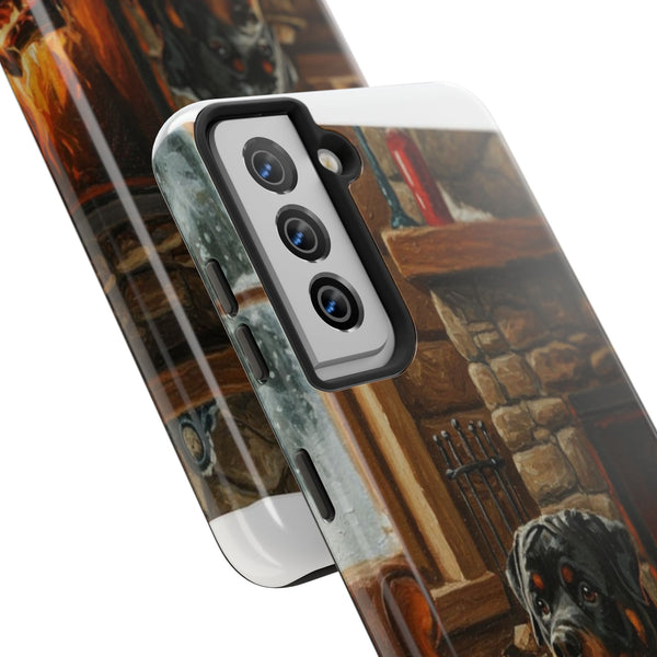 Rottweiler Phone Case — Acrylic Dog Art | iPhone 17/16/15 & Samsung | Dog Lover Gift — Lifestyle View