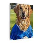Golden Retriever Oil Painting Soccer Portrait Canvas Wall Art - Dog Lover Gift, Pet Decor for Home, Premium Stretched Canvas Print
