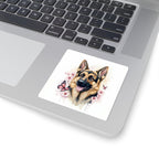 German Shepherd Watercolor Butterfly Bloom Kiss-Cut Stickers | Premium Dog Prints | Tritan — view 5 of 12