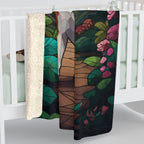 Beagle Low Poly Forest Sherpa Fleece Blanket | Dog Lover Gift