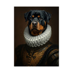 Rottweiler Renaissance Royal Portrait Matte Poster, Regal Dog Art Print, Rottweiler Lover Gift, Wall Art